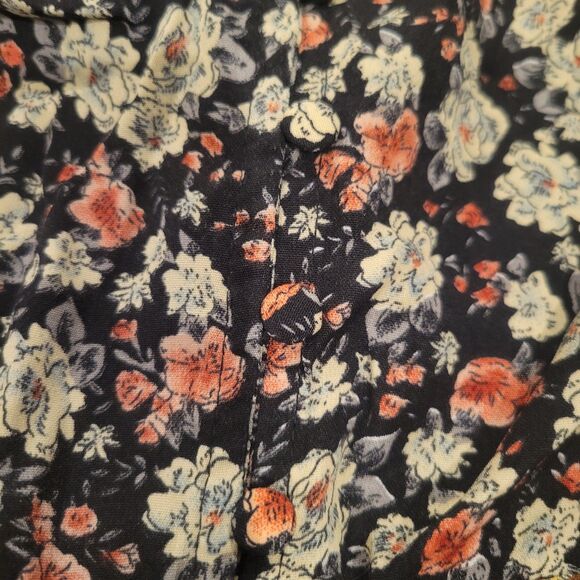 NWOT POL Floral BOHO Mini Dress Tiered Tassel Button Front Women Size Small - Picture 8 of 8